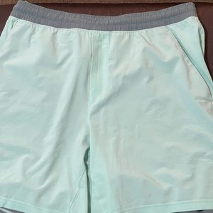 Mint/teal pace breaker liner less shorts 7”